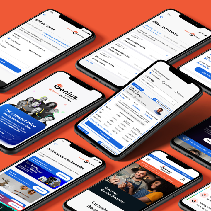 genius mockup pages on multiple mobiles